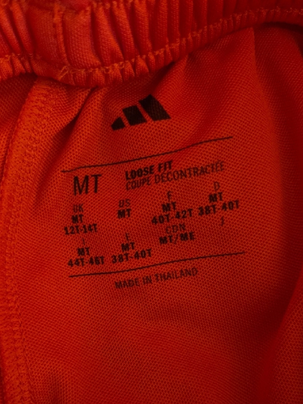 adidas Bright Orange Shorts with White Trim and Basketball Logo - Picture 4 of 5